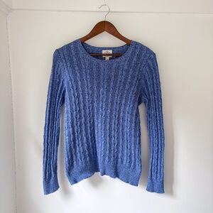 Women's Cable Knit Sweater Classic Blue Size Large